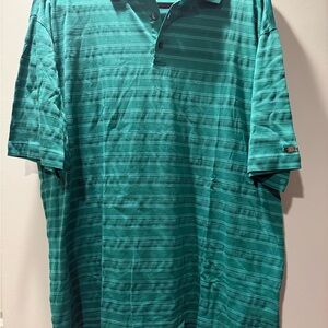 Tiger Woods Classic Green Striped Polo Shirt